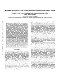 Hierarchical Mixture of Experts: Generalizable Learning for High-Level Synthesis
