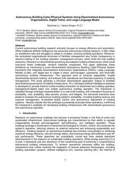 Autonomous Building Cyber-Physical Systems Using Decentralized
  Autonomous Organizations, Digital Twins, and Large Language Model