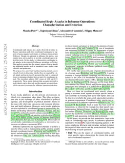 Coordinated Reply Attacks in Influence Operations: Characterization and
  Detection