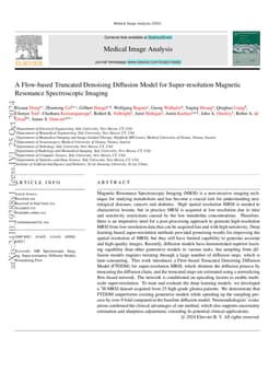 A Flow-based Truncated Denoising Diffusion Model for Super-resolution
  Magnetic Resonance Spectroscopic Imaging