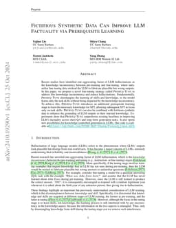 Fictitious Synthetic Data Can Improve LLM Factuality via Prerequisite
  Learning