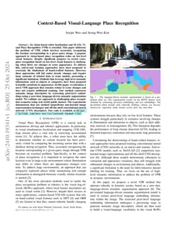Context-Based Visual-Language Place Recognition