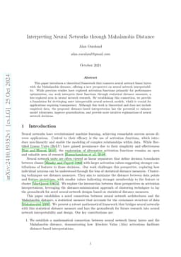 Interpreting Neural Networks through Mahalanobis Distance