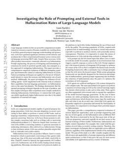 Investigating the Role of Prompting and External Tools in Hallucination
  Rates of Large Language Models