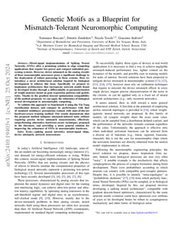 Genetic Motifs as a Blueprint for Mismatch-Tolerant Neuromorphic
  Computing