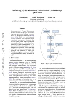 Introducing MAPO: Momentum-Aided Gradient Descent Prompt Optimization