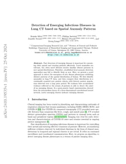 Detection of Emerging Infectious Diseases in Lung CT based on Spatial
  Anomaly Patterns