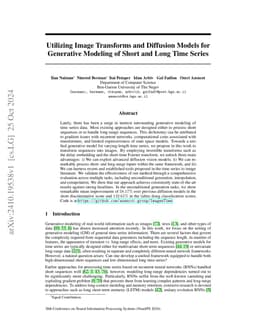 Utilizing Image Transforms and Diffusion Models for Generative Modeling
  of Short and Long Time Series