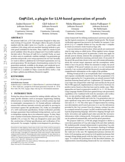 CoqPilot, a plugin for LLM-based generation of proofs