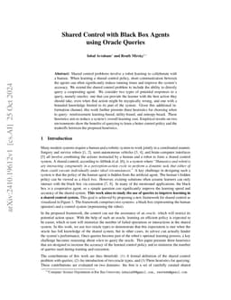 Shared Control with Black Box Agents using Oracle Queries
