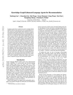 Knowledge Graph Enhanced Language Agents for Recommendation