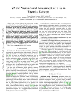 VARS: Vision-based Assessment of Risk in Security Systems