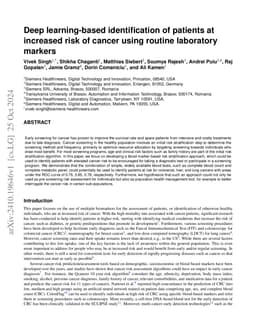 Deep learning-based identification of patients at increased risk of cancer using routine laboratory markers
