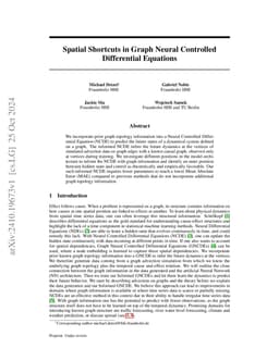 Spatial Shortcuts in Graph Neural Controlled Differential Equations