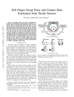 Soft Finger Grasp Force and Contact State Estimation from Tactile
  Sensors