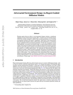 Adversarial Environment Design via Regret-Guided Diffusion Models