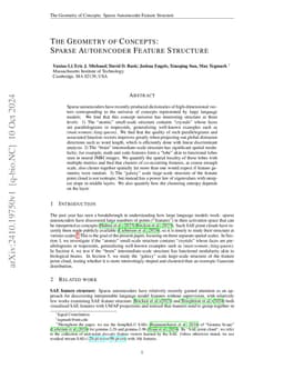 The Geometry of Concepts: Sparse Autoencoder Feature Structure