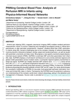 PINNing Cerebral Blood Flow: Analysis of Perfusion MRI in Infants using
  Physics-Informed Neural Networks