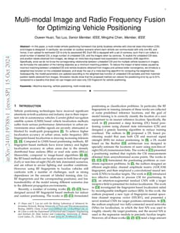 Multi-modal Image and Radio Frequency Fusion for Optimizing Vehicle
  Positioning