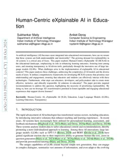 Human-Centric eXplainable AI in Education