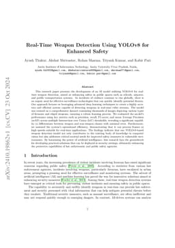 Real-Time Weapon Detection Using YOLOv8 for Enhanced Safety