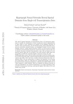 Hypergraph Neural Networks Reveal Spatial Domains from Single-cell
  Transcriptomics Data
