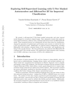 Exploring Self-Supervised Learning with U-Net Masked Autoencoders and
  EfficientNet B7 for Improved Classification