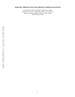 Simmering: Sufficient is better than optimal for training neural
  networks