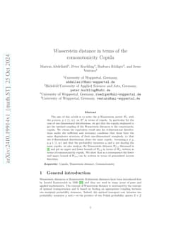 Wasserstein distance in terms of the comonotonicity Copula