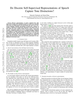 Do Discrete Self-Supervised Representations of Speech Capture Tone
  Distinctions?