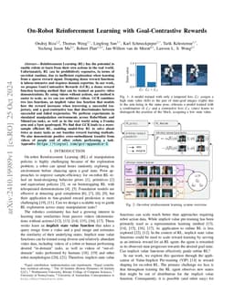 On-Robot Reinforcement Learning with Goal-Contrastive Rewards