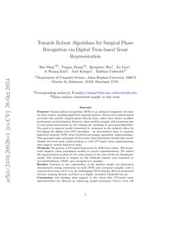 Towards Robust Algorithms for Surgical Phase Recognition via Digital Twin Representation