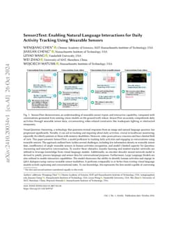 Sensor2Text: Enabling Natural Language Interactions for Daily Activity
  Tracking Using Wearable Sensors