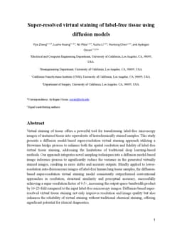 Super-resolved virtual staining of label-free tissue using diffusion
  models