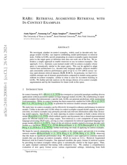 RARe: Retrieval Augmented Retrieval with In-Context Examples