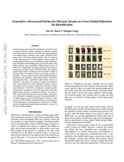 Generative Adversarial Patches for Physical Attacks on Cross-Modal
  Pedestrian Re-Identification