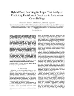 Hybrid Deep Learning for Legal Text Analysis: Predicting Punishment
  Durations in Indonesian Court Rulings
