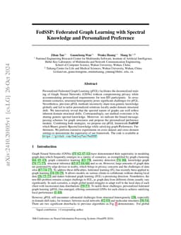 FedSSP: Federated Graph Learning with Spectral Knowledge and
  Personalized Preference