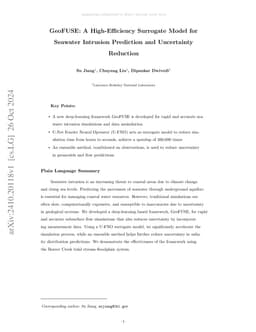 GeoFUSE: A High-Efficiency Surrogate Model for Seawater Intrusion
  Prediction and Uncertainty Reduction