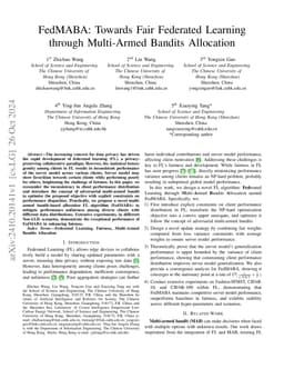 FedMABA: Towards Fair Federated Learning through Multi-Armed Bandits
  Allocation