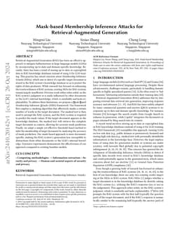 Mask-based Membership Inference Attacks for Retrieval-Augmented Generation