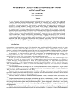 Alternatives of Unsupervised Representations of Variables on the Latent
  Space