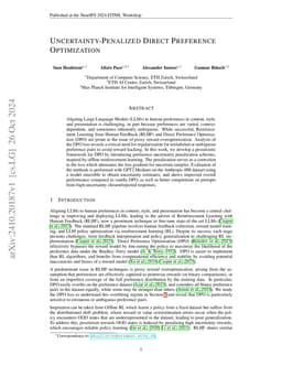 Uncertainty-Penalized Direct Preference Optimization