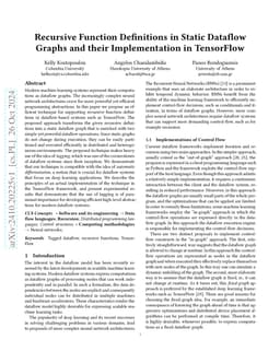 Recursive Function Definitions in Static Dataflow Graphs and their
  Implementation in TensorFlow