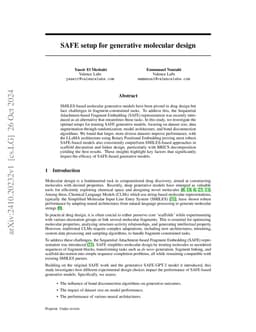 SAFE setup for generative molecular design