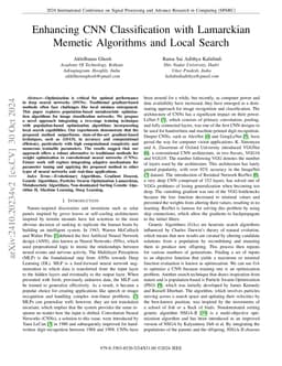 Enhancing CNN Classification with Lamarckian Memetic Algorithms and
  Local Search