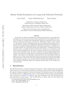 Robust Model Evaluation over Large-scale Federated Networks