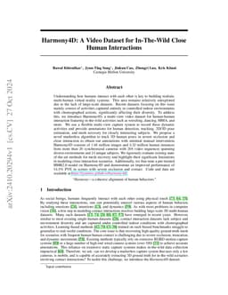 Harmony4D: A Video Dataset for In-The-Wild Close Human Interactions