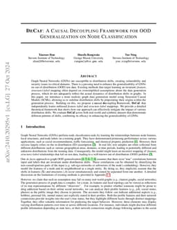 DeCaf: A Causal Decoupling Framework for OOD Generalization on Node
  Classification