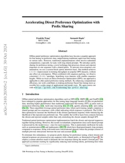 Accelerating Direct Preference Optimization with Prefix Sharing